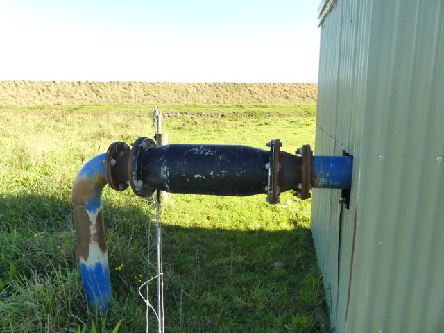 President Water vortex generator installed inline on the pump shed supply