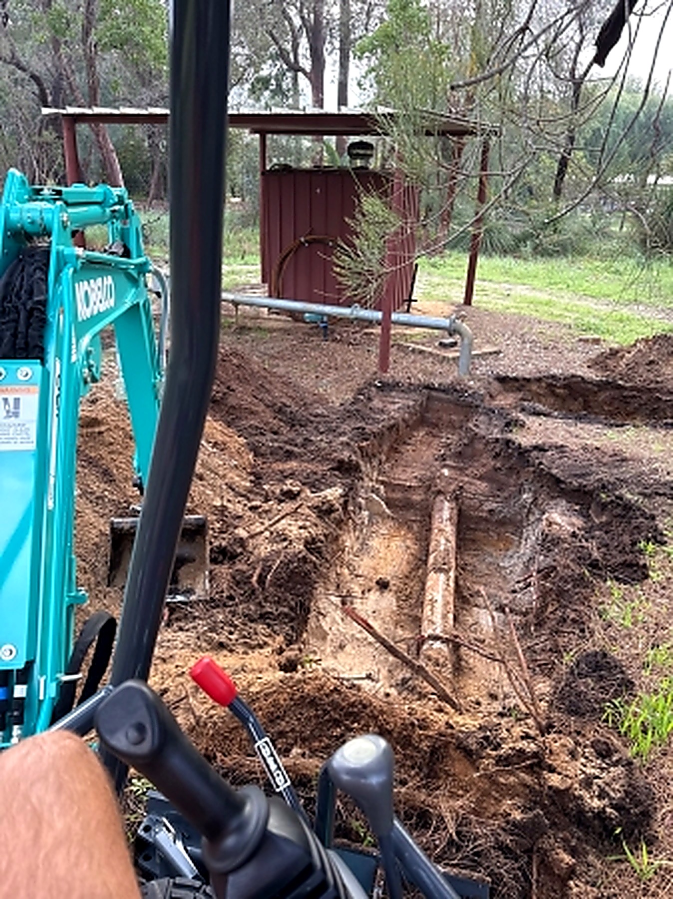 Excavated trench for the irrigation main at Marri Park Golf Course